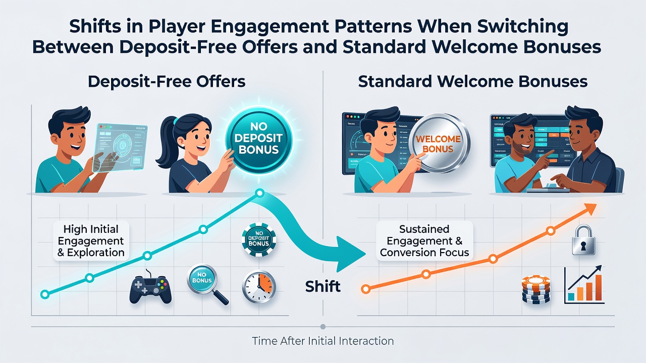 Graph depicting changes in player retention and session duration after switching offer types on UK gaming sites